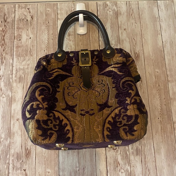 Miss Aprils carpetbags Handbags - Miss April's Carpetbags victorian style purple gold hand bag doctor bag brocade